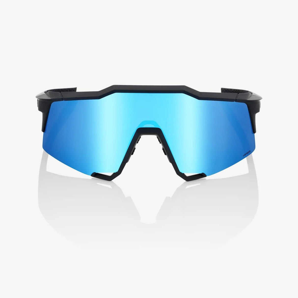 100 Percent Sunglasses - SPEEDCRAFT - Matte Black - HiPER Blue Multilayer Mirror Lens - Smash It Sports