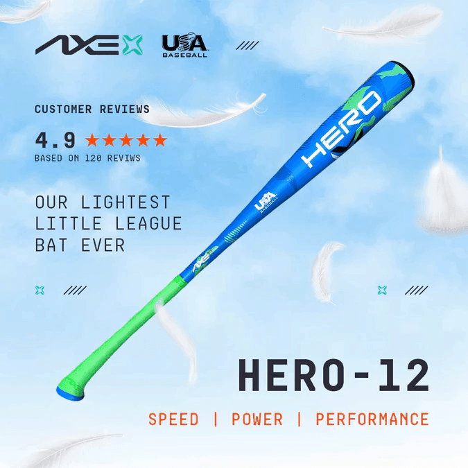 2024 Axe Hero Hyperspeed USA Baseball Bat -12 | Standard Handle - Smash It Sports