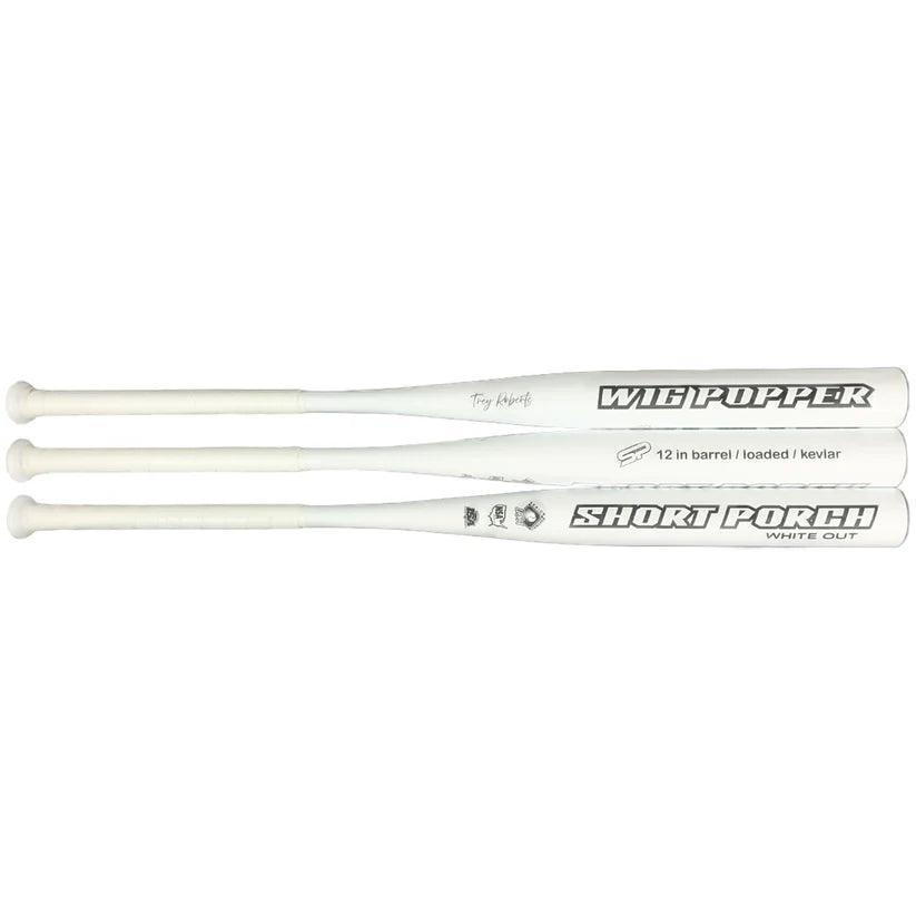 2025 Short Porch Wig Popper Whiteout End Loaded 1-Piece Kevlar SSUSA Senior Slowpitch Softball Bat - Smash It Sports