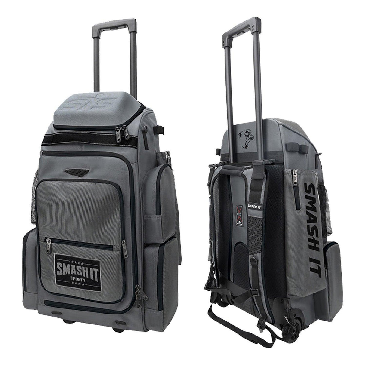 2025 Smash Ops Lil’ Guerrilla Hybrid Roller/Bat Pack Bag - Charcoal/Black - Smash It Sports