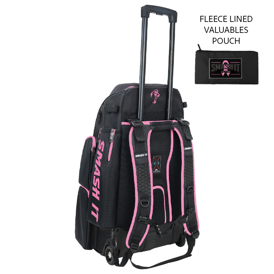2025 Smash Ops Lil’ Guerrilla Hybrid Roller/Bat Pack Bag - Pink Cancer Awareness