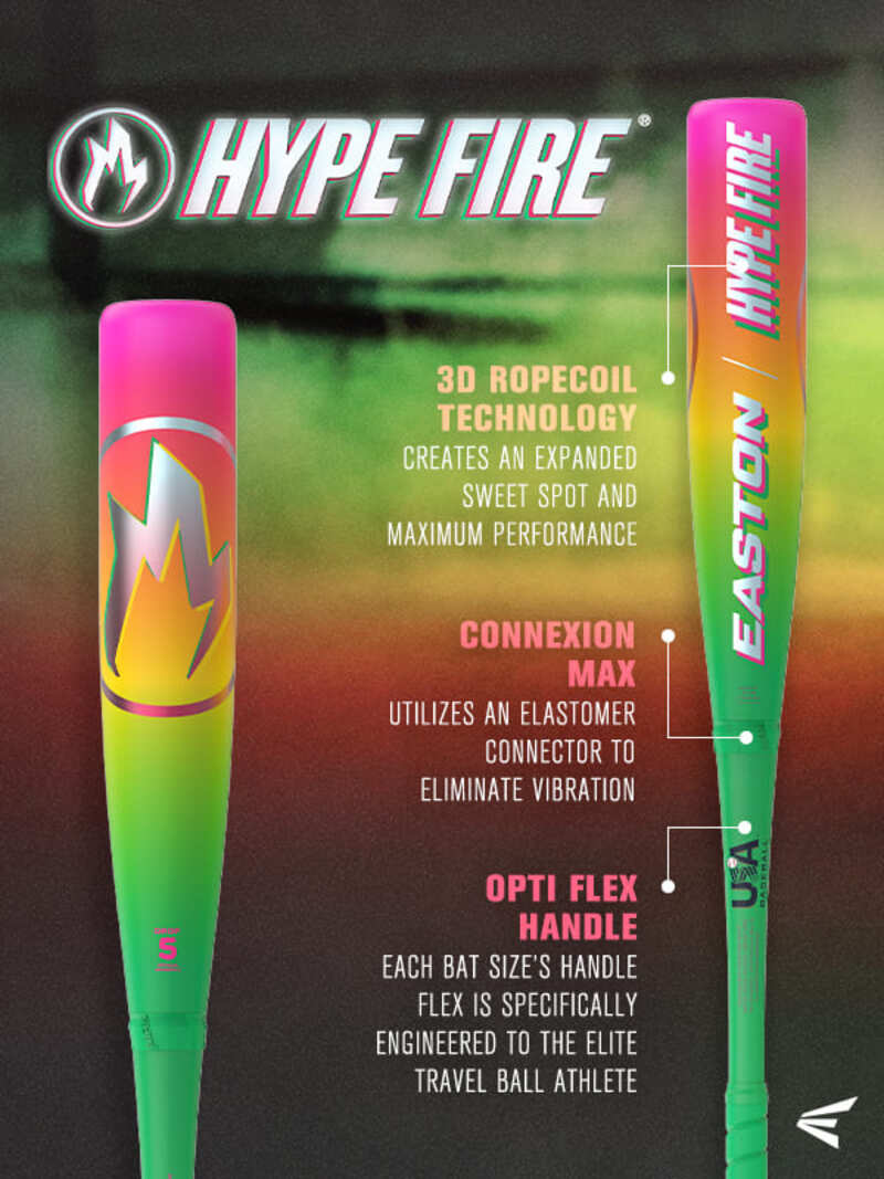 2026 Easton Hype Fire -8 USA Baseball Bat - EUS6HYP8