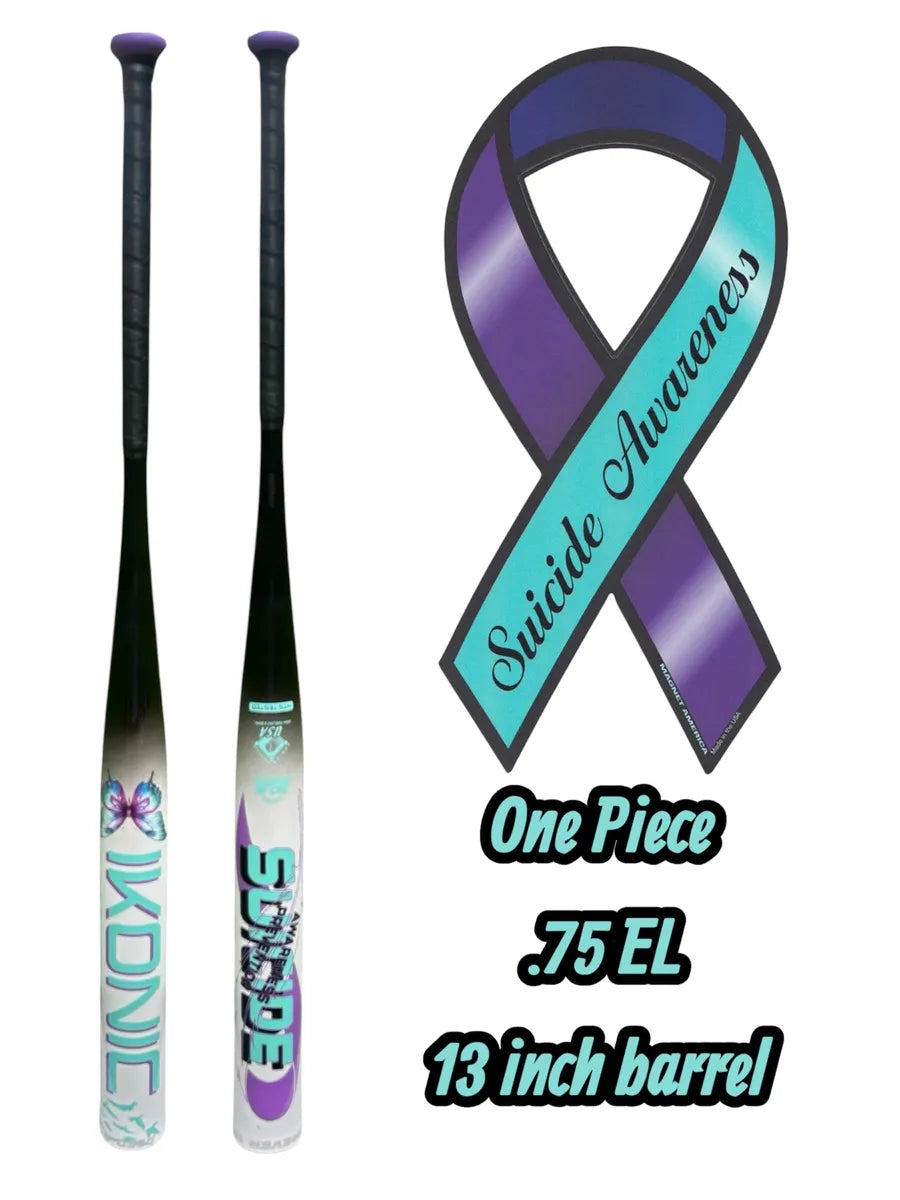 2026 Ikonic Sports Suicide Awareness/Prevention 1-Piece SSUSA Senior Slowpitch Softball Bat