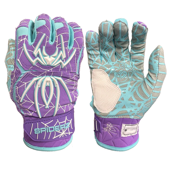 Spiderz HYBRID Batting Gloves - Purple/Turquoise