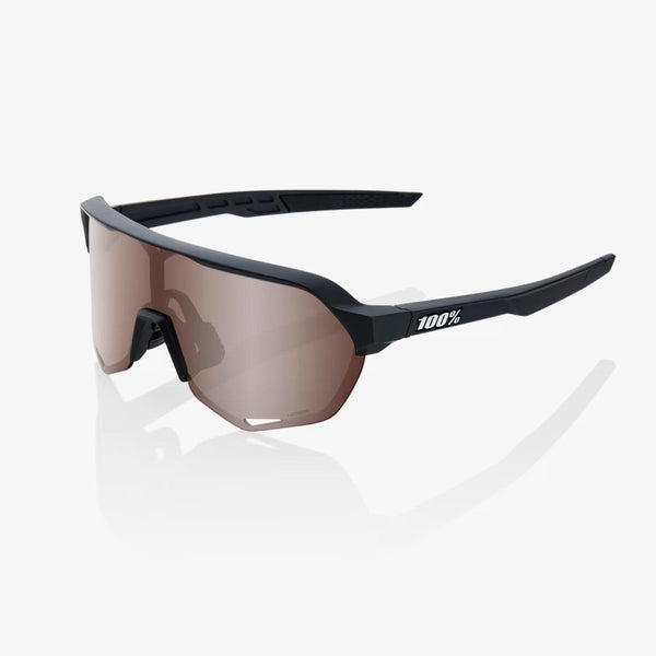 100 Percent Sunglasses - S2 - Soft Tact Black - HiPER¨ Crimson Silver Mirror Lens - Smash It Sports