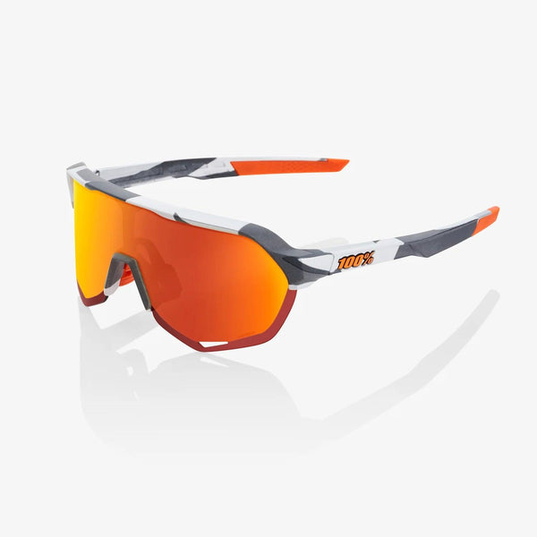 100 Percent Sunglasses - S2 - Soft Tact Grey Camo - HiPER® Red Multilayer Mirror Lens - Smash It Sports
