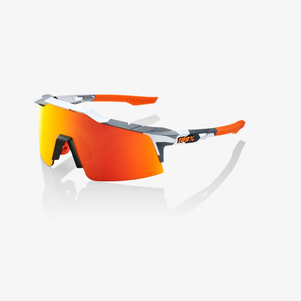 100 Percent Sunglasses - SPEEDCRAFT SL - Soft Tact Grey Camo - HiPER Red Multilayer Mirror Lens - Smash It Sports