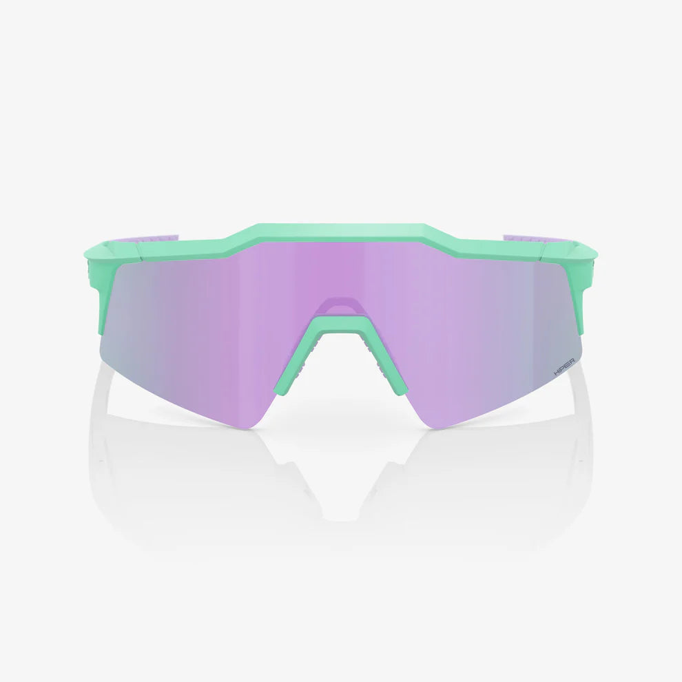 100 Percent Sunglasses - Speedcraft SL - Soft Tact Mint - HiPER Lavender Mirror Lens