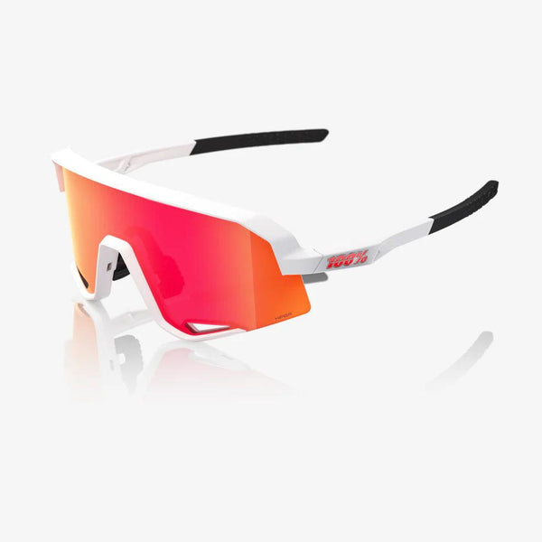 100 Percent Sunglasses - SLENDALE - Matte White - HiPER Red Multilayer Mirror Lens
