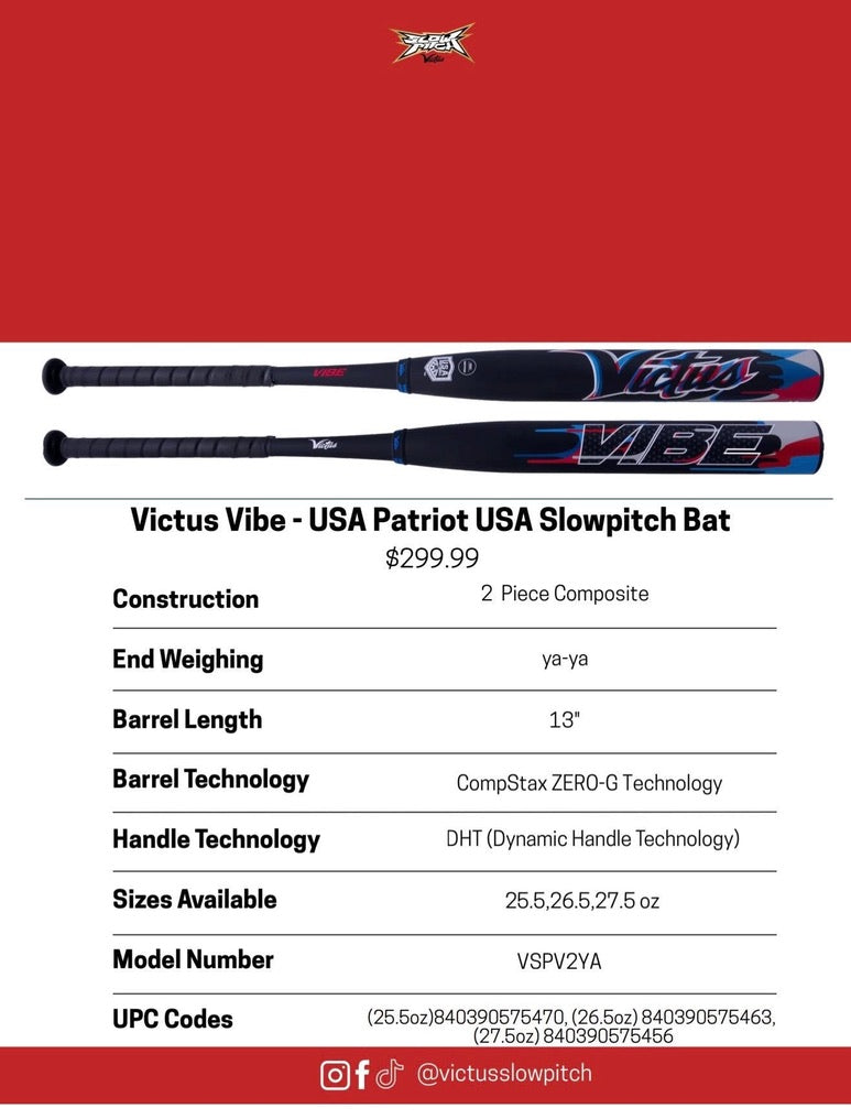2025 Victus Vibe USA Patriots Ya-Ya Load USA Slowpitch Softball Bat - VSPV2YA
