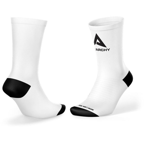 Anarchy Performance Sports Socks - White - Big Logo