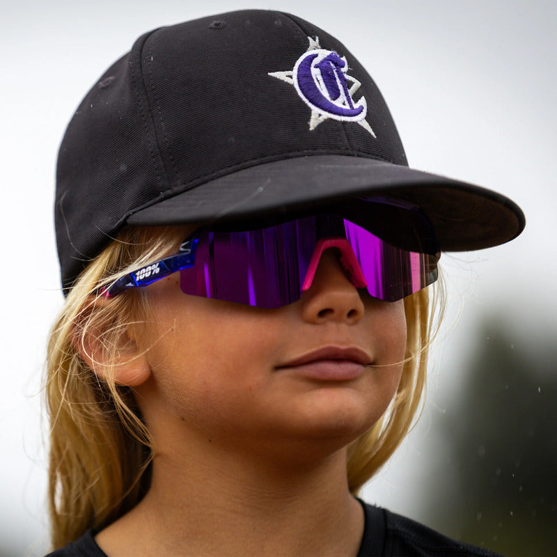 100 Percent Sunglasses - SLENDALE Youth - Polished Translucent Blue - HiPER Vital Pink Mirror