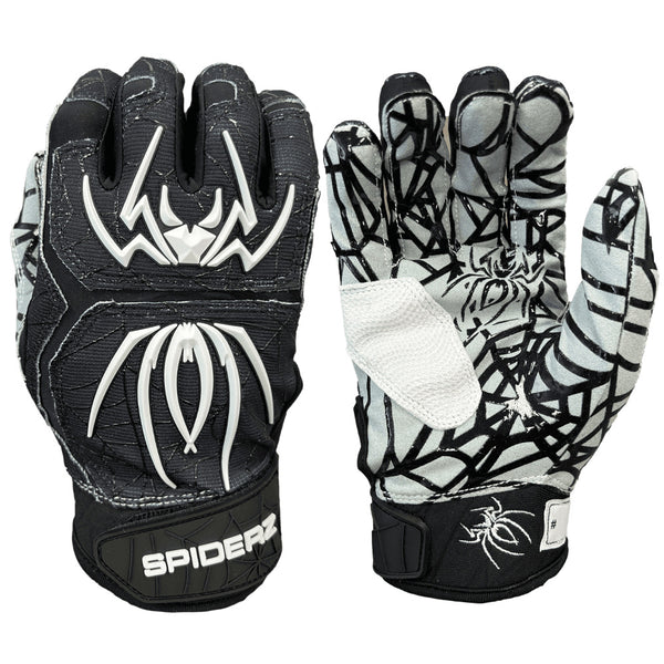 Spiderz HYBRID Batting Gloves - Black/White - Smash It Sports