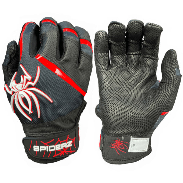 Spiderz PRO Batting Gloves - Black/Red/White - Smash It Sports