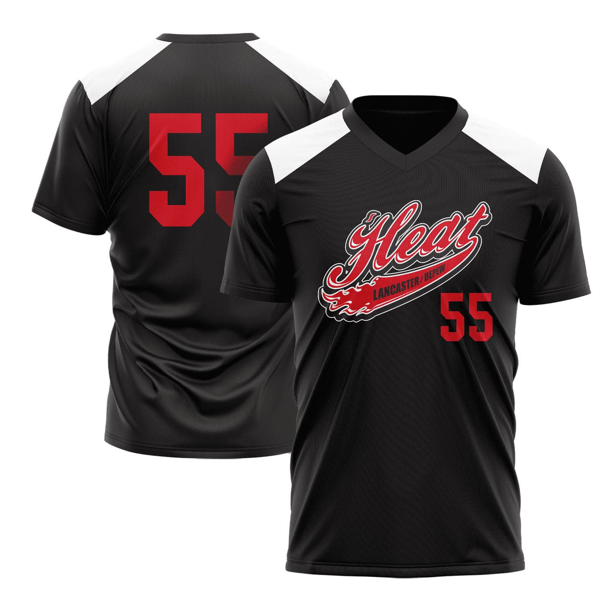 Lancaster Heat Short Sleeve V-Neck Mesh Practice Jersey (Black)