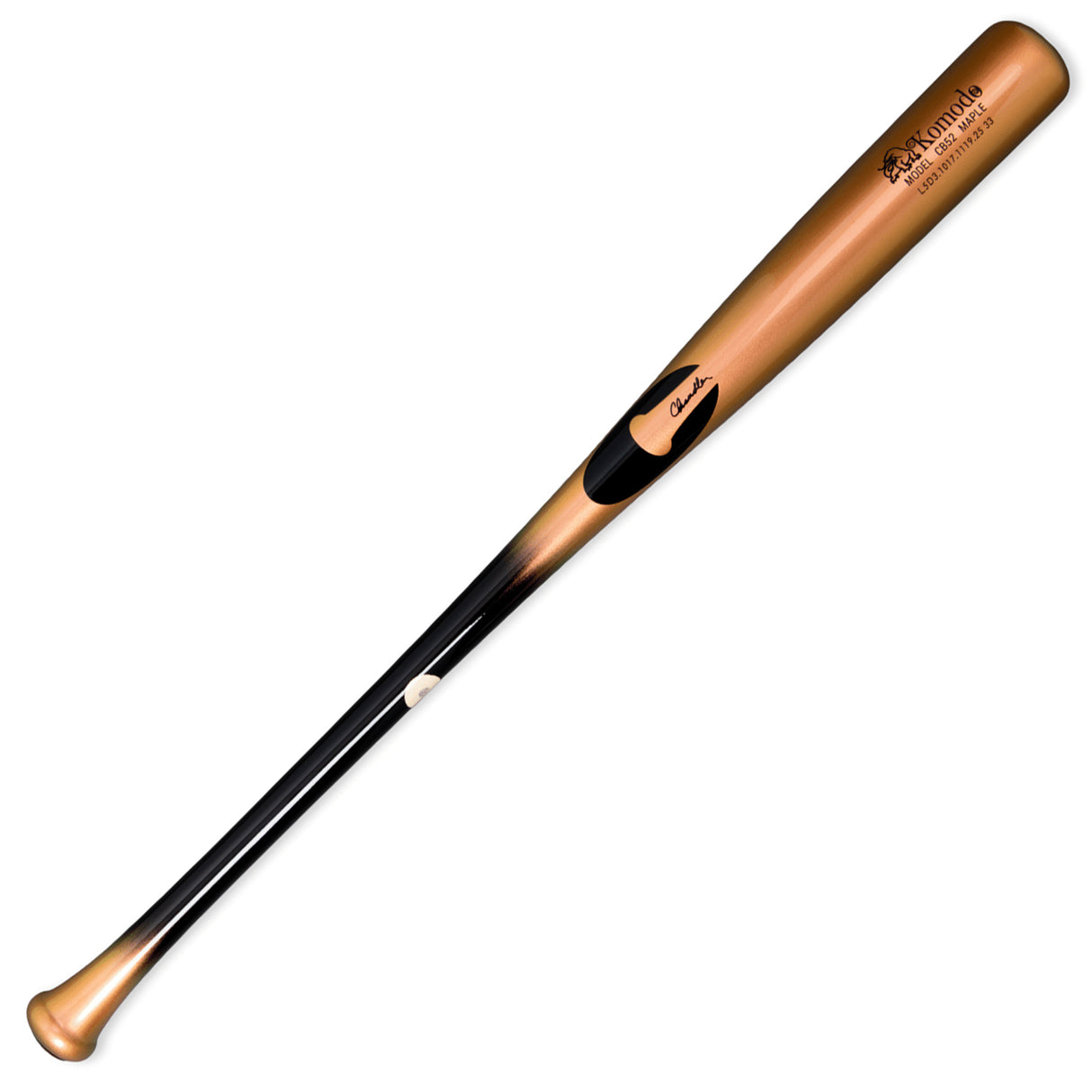 Chandler CB52 Performance Cut Komodo Maple Wood Baseball Bat - Black/Magma Surge