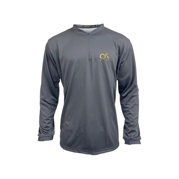 OA Gold Foil Logo Quarter Zip Pullover - Charcoal/Charcoal - Smash It Sports