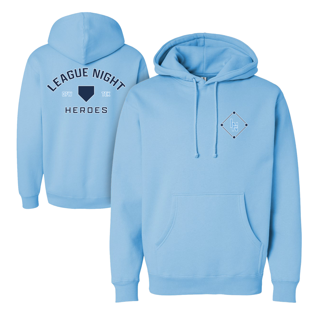 League Night Heroes Hoodie - Aqua Blue