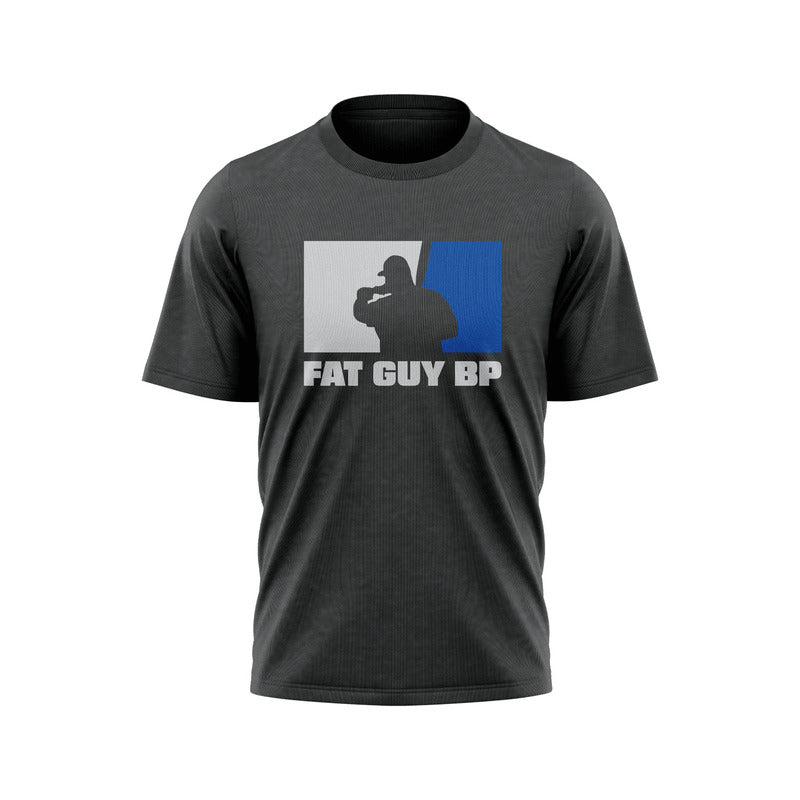 Fat Guy BP - Poly-Cotton Short Sleeve Shirt - Charcoal/Gray/Royal