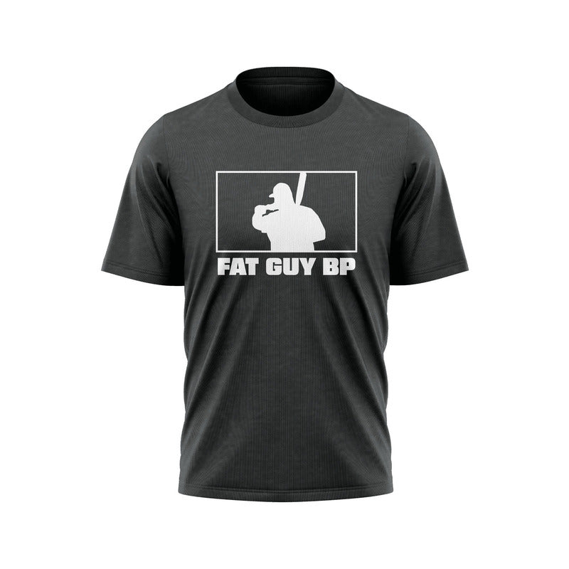Fat Guy BP - Poly-Cotton Short Sleeve Shirt - Charcoal/White
