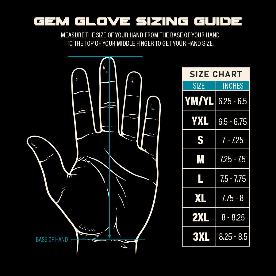 Gem Glove Opalite Batting Glove - Black/Red/White