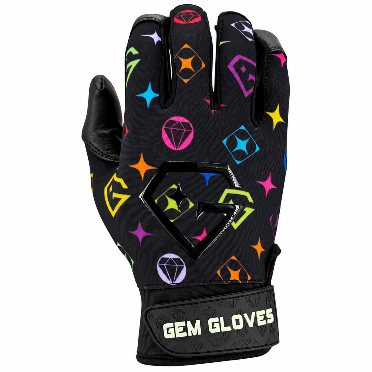 Gem Glove Opalite Batting Glove - Rainbow Lux Black