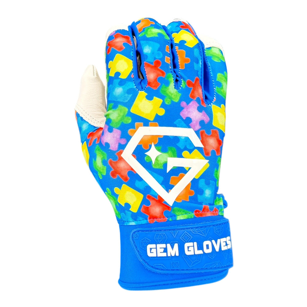 Gem Glove Opalite Batting Glove - Autism Awareness