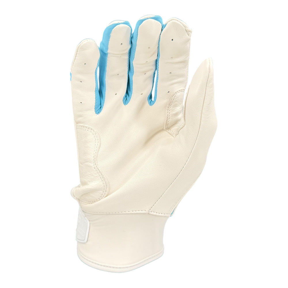 Gem Glove Prospector Short Cuff Batting Glove - White/Carolina