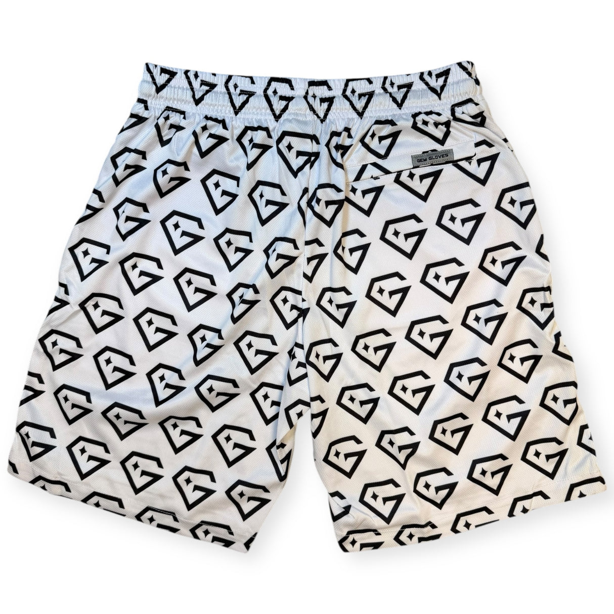 Gem Gloves Mesh Shorts - Diamond Drip - White/Black