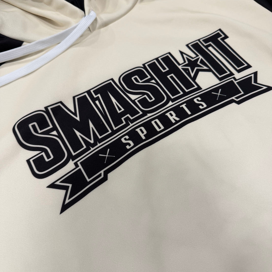 Smash It Sports Fleece Hoodie - Smashie Cream/Black