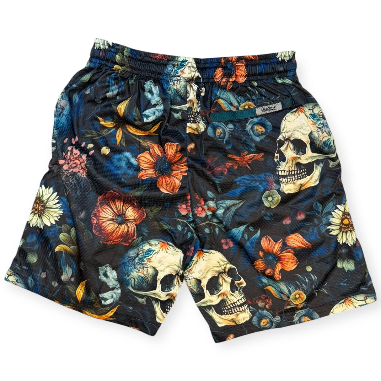 Smash It Sports Mesh Shorts - Flowers and Skulls