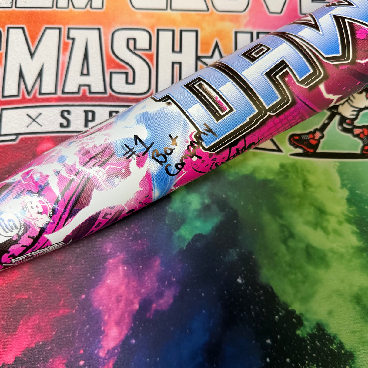 AUTOGRAPHED 2026 Anarchy Shock and Dawe Cartoon USSSA Inscribed #1 Bat Company (AUCTION)