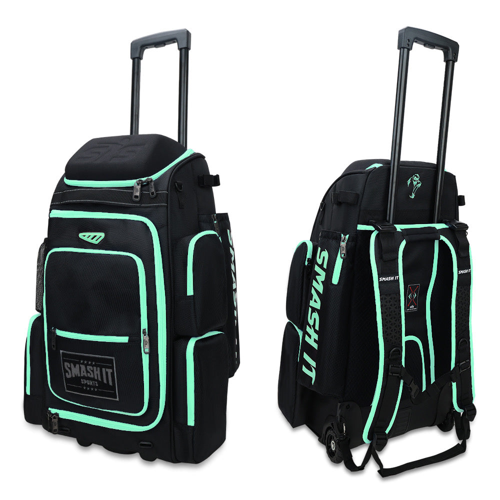 2025 Smash Ops Lil’ Guerrilla Hybrid Roller/Bat Pack Bag - Black/Mint