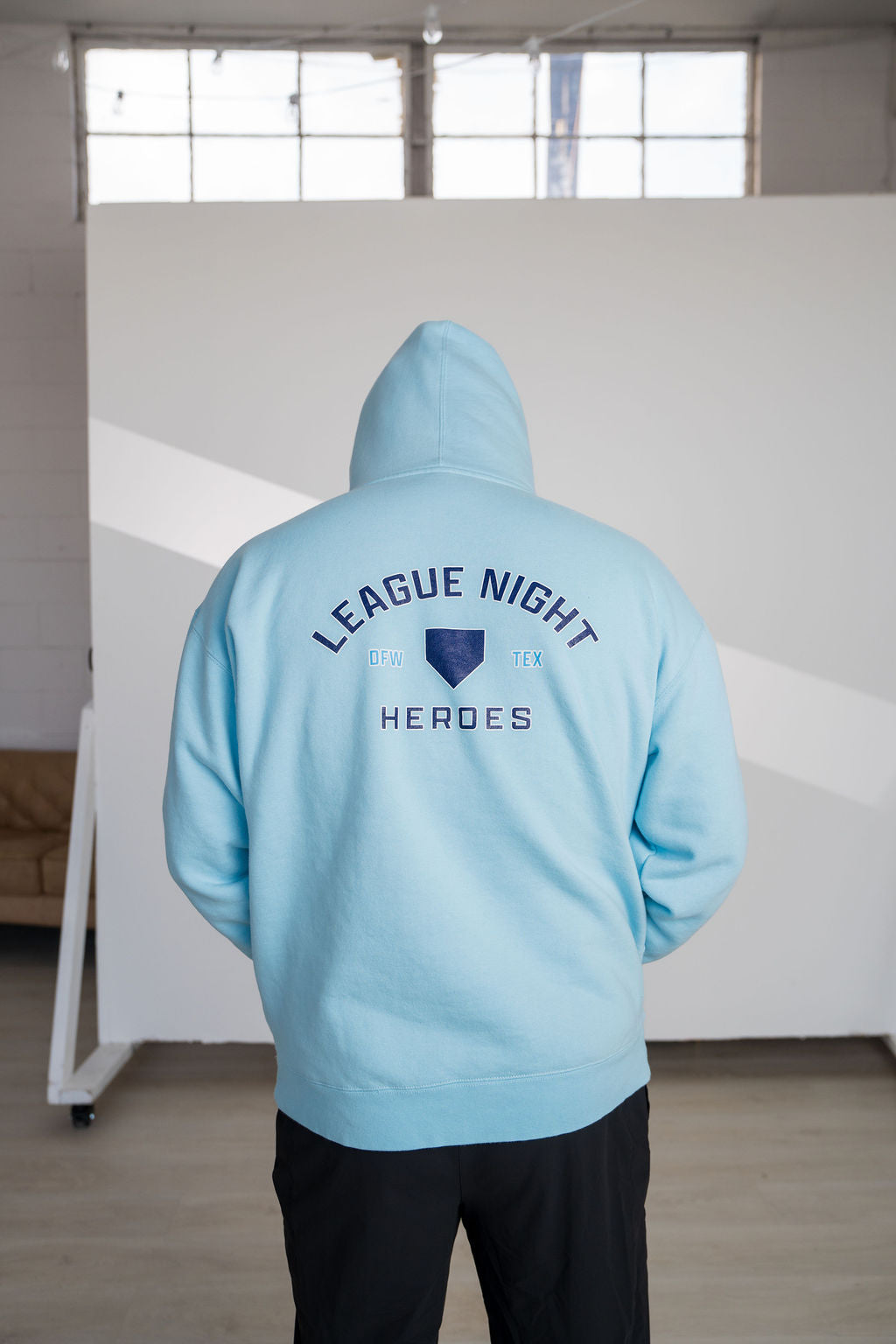 League Night Heroes Hoodie - Aqua Blue