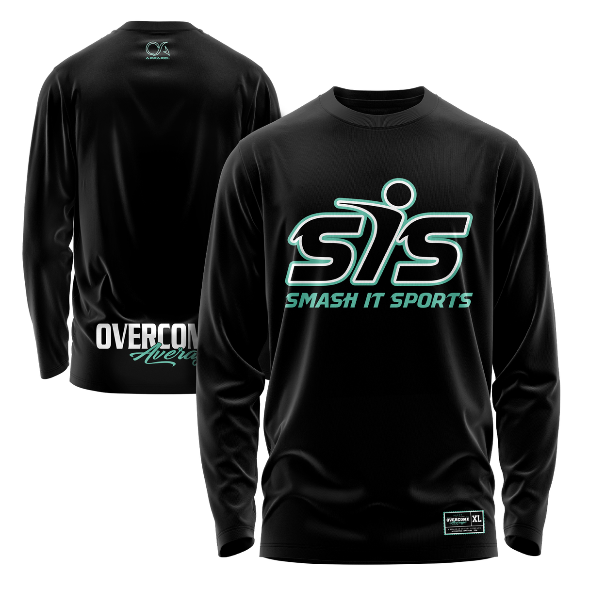 Smash It Sports Long Sleeve Shirt - The League (Black/Mint)