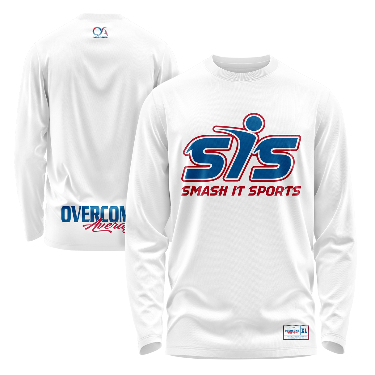 Smash It Sports Long Sleeve Shirt - The League (White/Royal/Red)