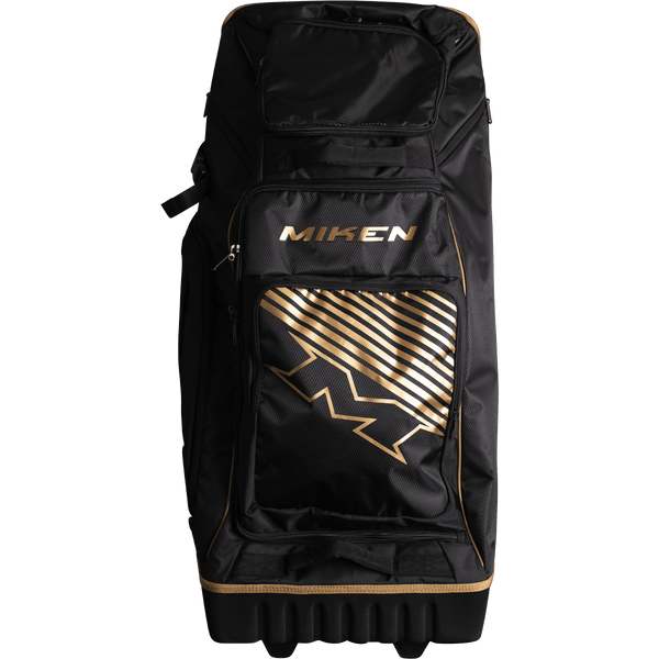 2023 Miken Gold Edition Deluxe Slowpitch Wheeled Roller Bag - M-DLUXWB-BKGO