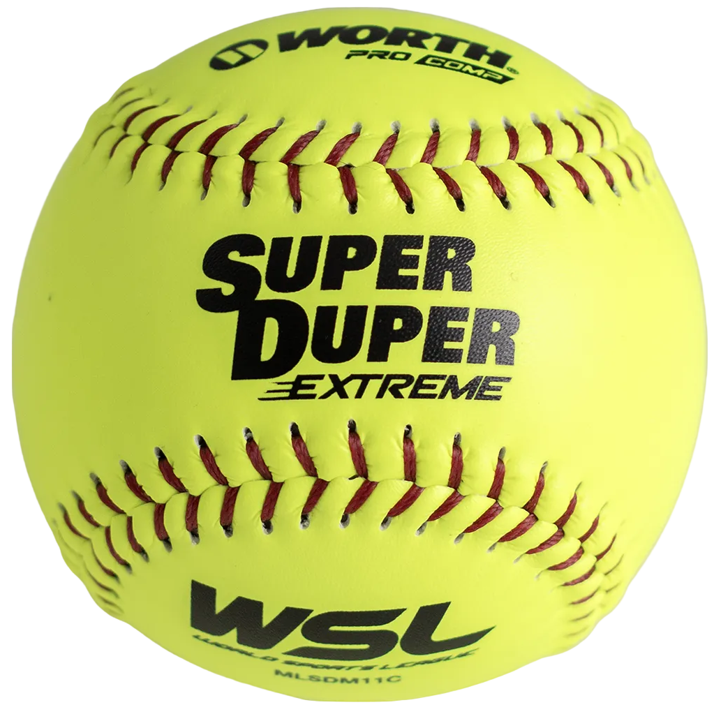 Worth Super Duper Extreme 44/375 ProComp WSL 11" Slowpitch Softballs - MLSDM11C