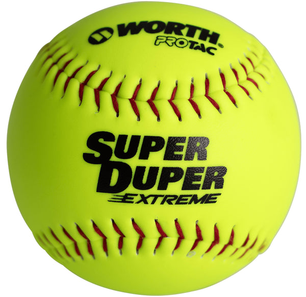 Worth Super Duper Extreme Red Stitch 44/375 11" Slowpitch Softballs - Smash It Sports