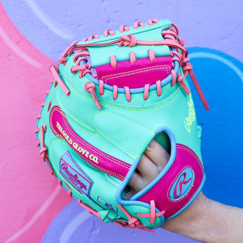 Rawlings Heart of the Hide ColorSync 10 Pink Teal 34" Baseball Catchers Mitt/Glove - PRORCM43-23BEM