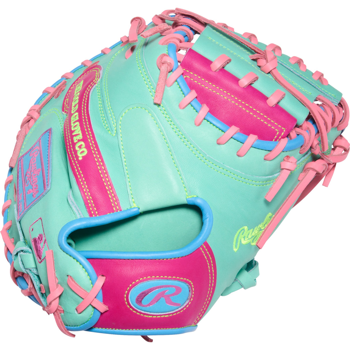 Rawlings Heart of the Hide ColorSync 10 Pink Teal 34" Baseball Catchers Mitt/Glove - PRORCM43-23BEM