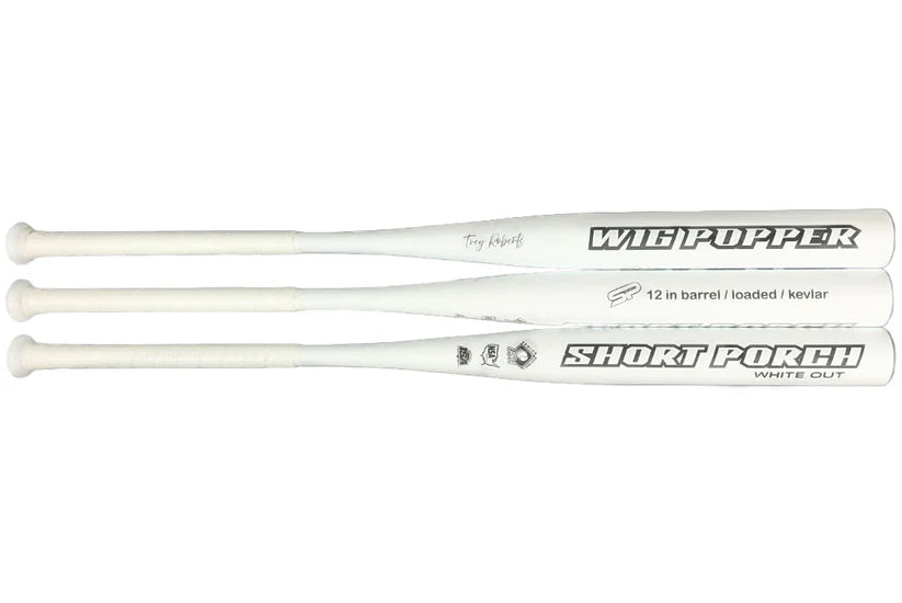 2025 Short Porch Wig Popper Whiteout End Loaded 1-Piece Kevlar Spin Tech SSUSA Senior Slowpitch Softball Bat