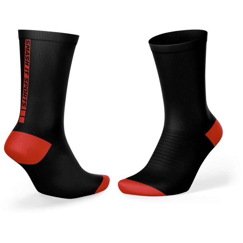 Smash It Sports Performance Sports Socks - Black/Red - Smash It Sports