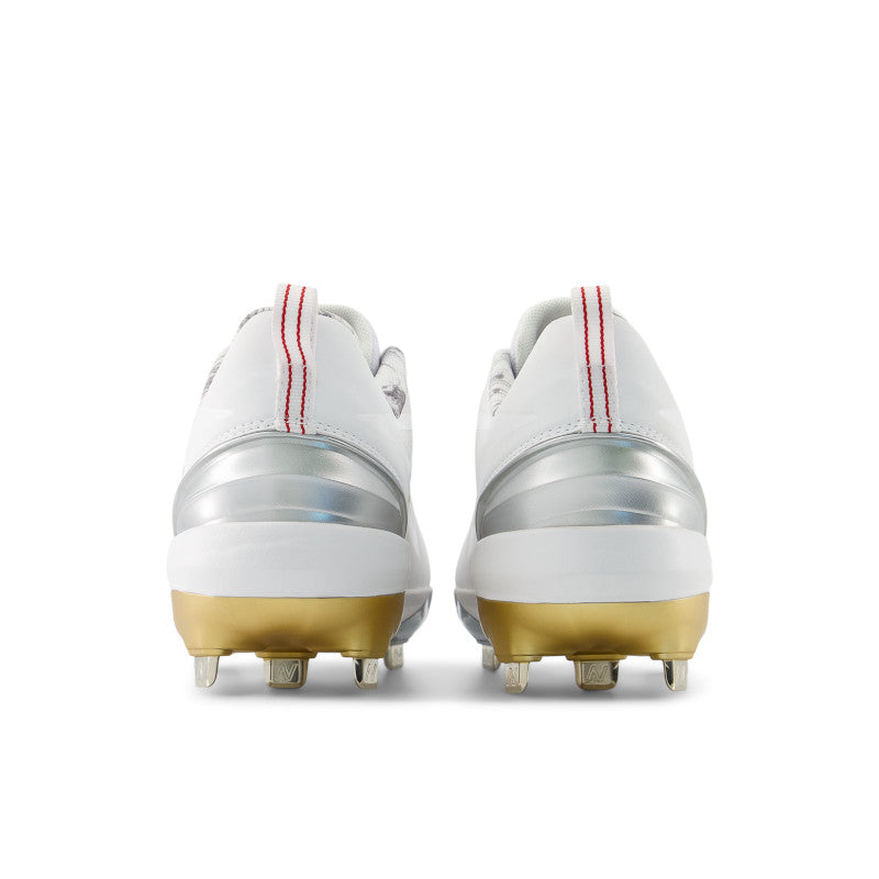 New Balance Women's FuelCell FUSE v5 Metal Fastpitch Softball Cleats - White / Gold - SMFUSEE5