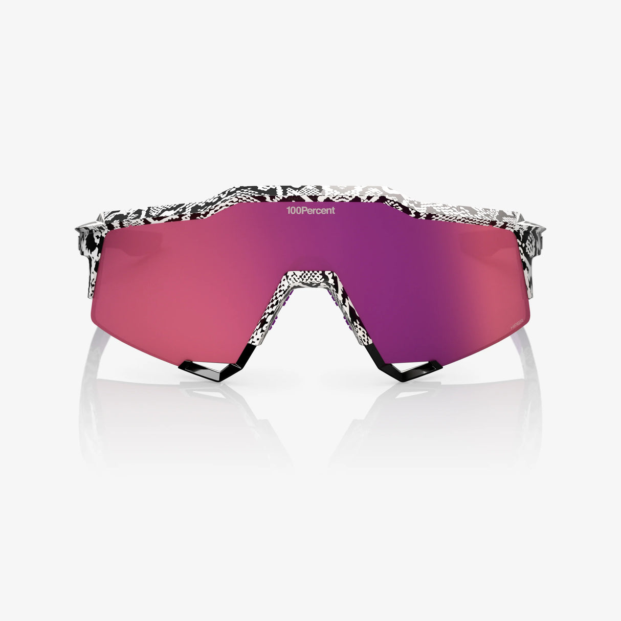 100 Percent Sunglasses - Speedcraft - Elly 3 White Venom HiPER Dark Purple Mirror Lens w/ Bonus HiPER Coral Lens