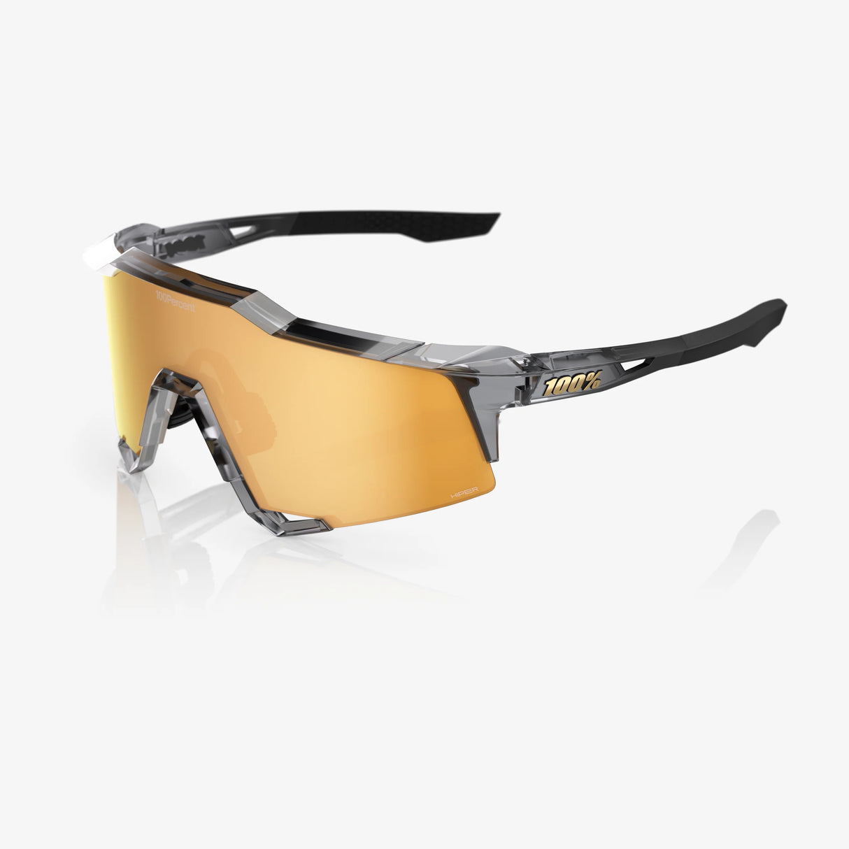 100 Percent Sunglasses - Speedcraft - MLB Authentic Polished Translucent Grey HiPER® 24K Gold Mirror Lens