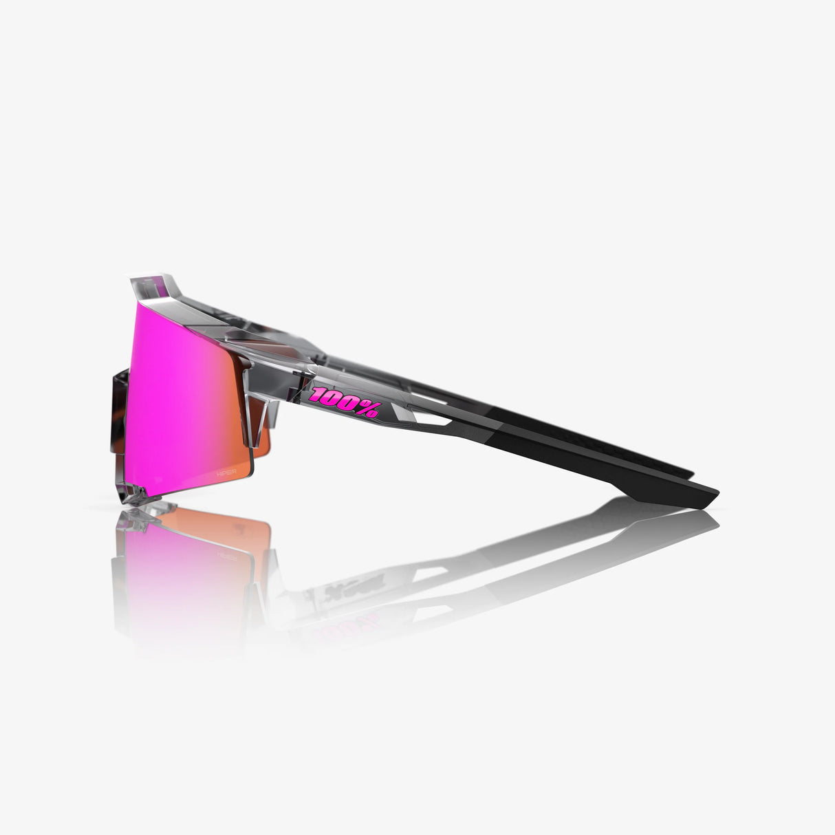 100 Percent Sunglasses - Speedcraft - MLB Authentic Polished Translucent Grey HiPER® Vital Pink Mirror Lens
