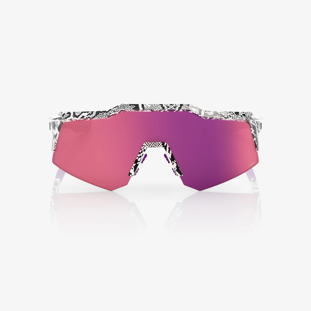 100 Percent Sunglasses - Speedcraft XS - Elly 3 White Venom HiPER Dark Purple Mirror Lens w/ Bonus HiPER Coral Lens