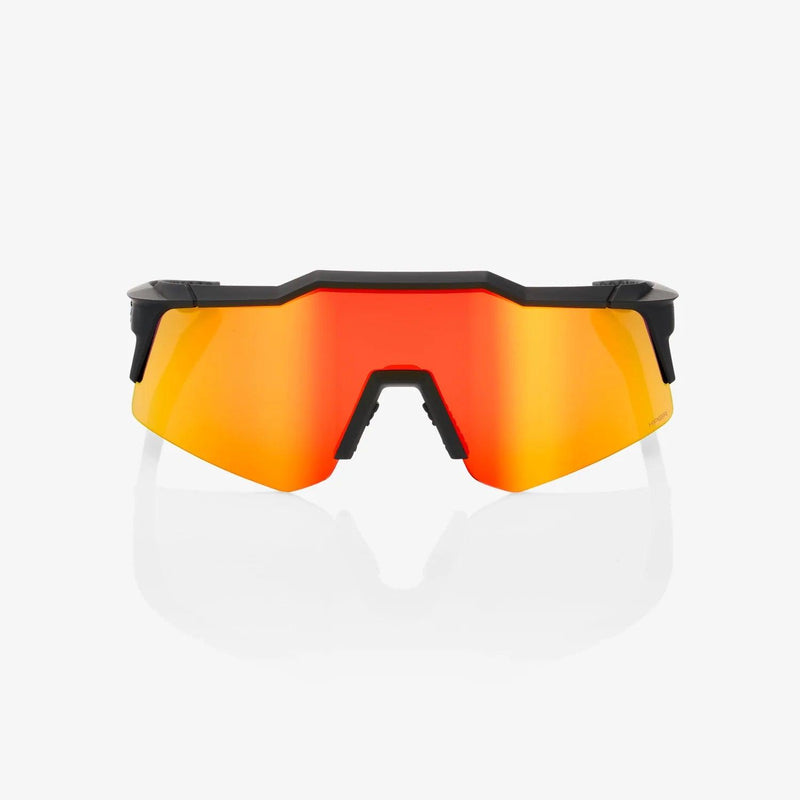100 Percent Sunglasses - SPEEDCRAFT XS - Soft Tact Black - HiPER Red Multilayer Mirror Lens - Smash It Sports