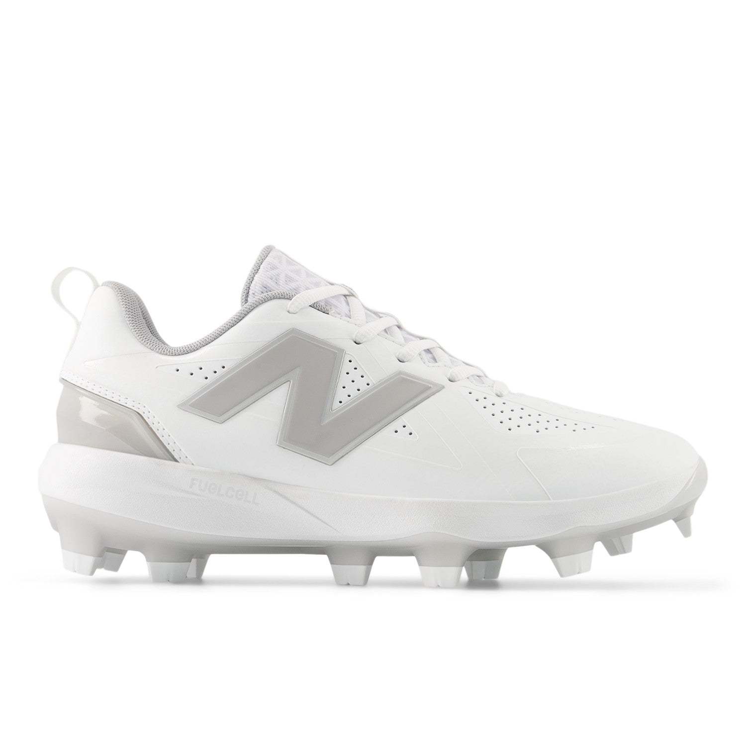 New Balance Women's FUSE v5 Molded Fastpitch Softball Cleats - White/Raincloud - SPFUSEW5 – Product View | Smash It Sports